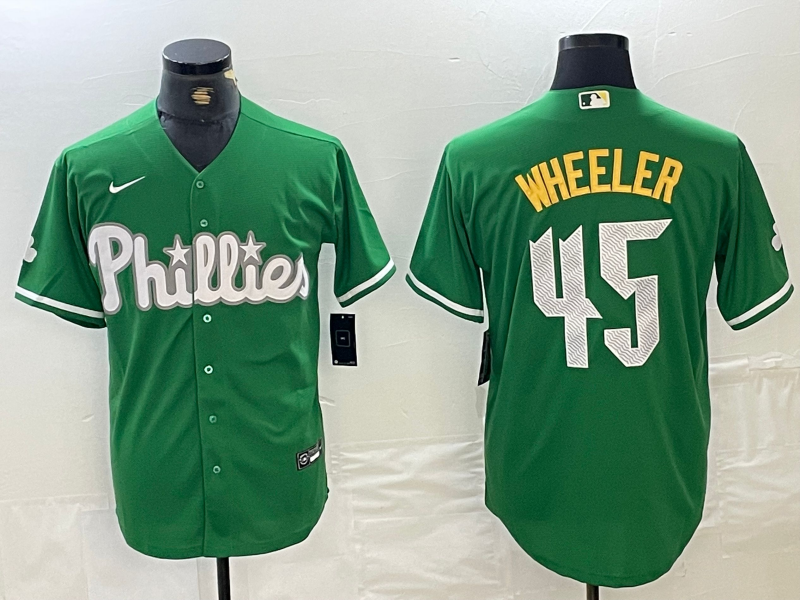 Men's Philadelphia Phillies Zack Wheeler #45 Green Jersey